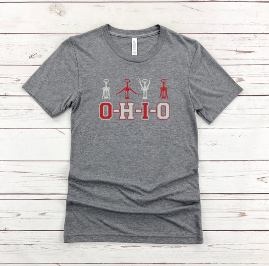 OHIO CORKSCREW WINE UNISEX TEE