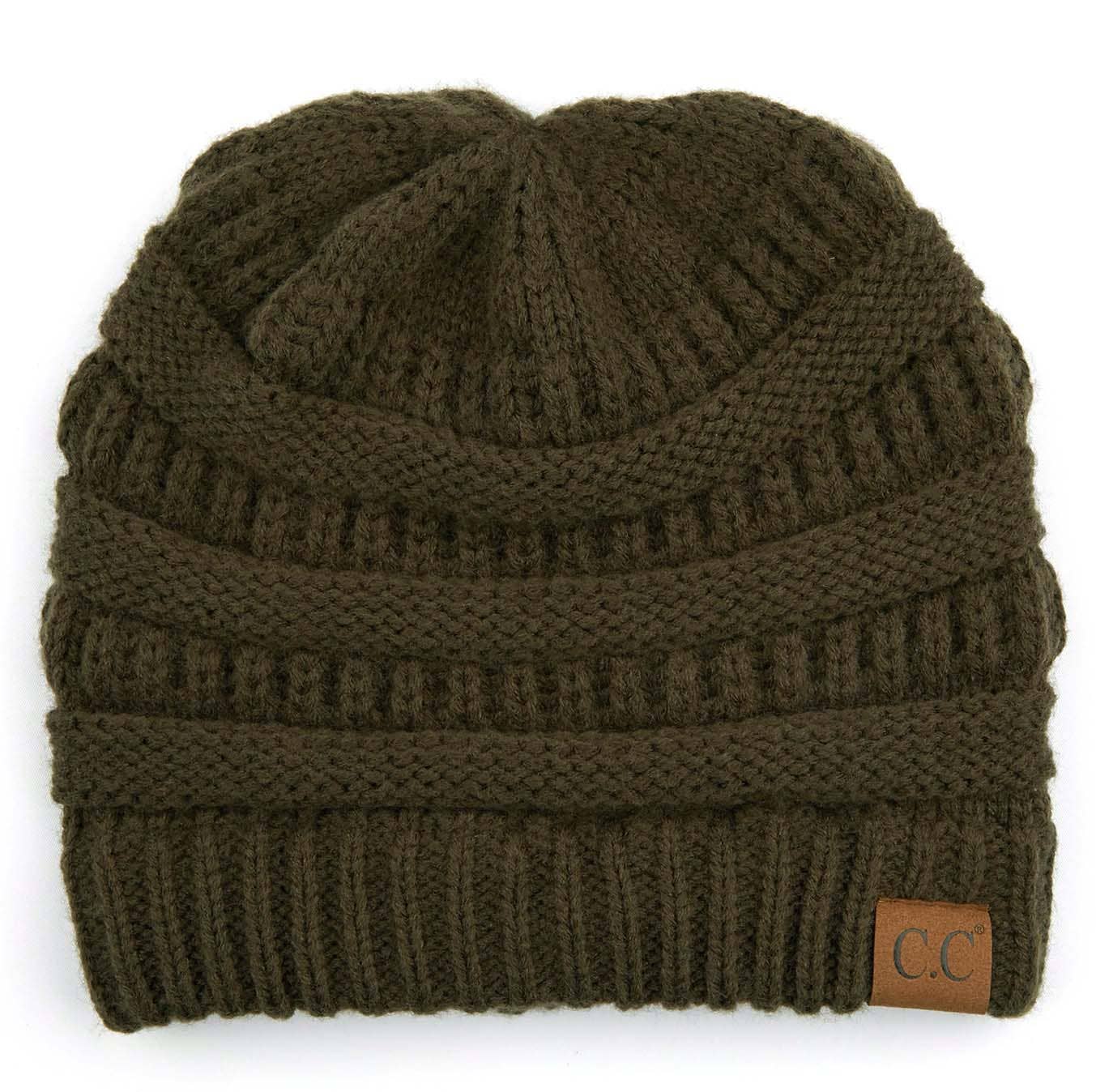 C.C Ribbed Solid Color Beanie