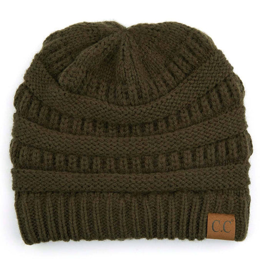 C.C Ribbed Kit Solid Color Beanie